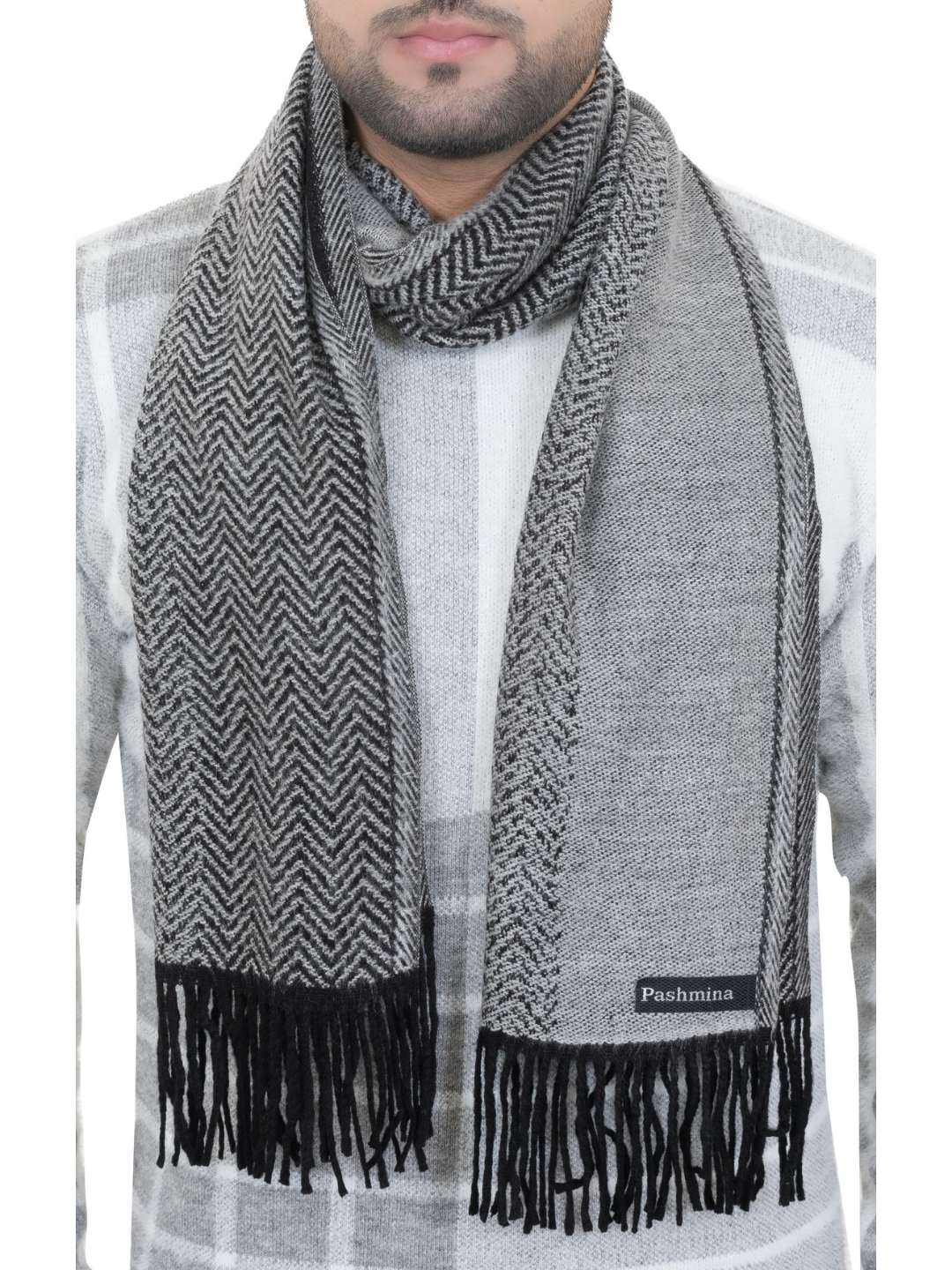 Woolen plain Muffler- Light Grey | Amoldo