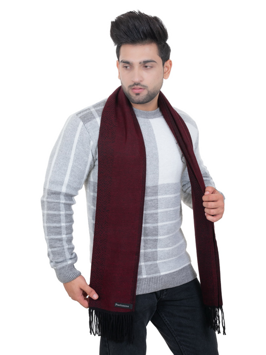 Woolen plain Muffler- Maroon | Amoldo