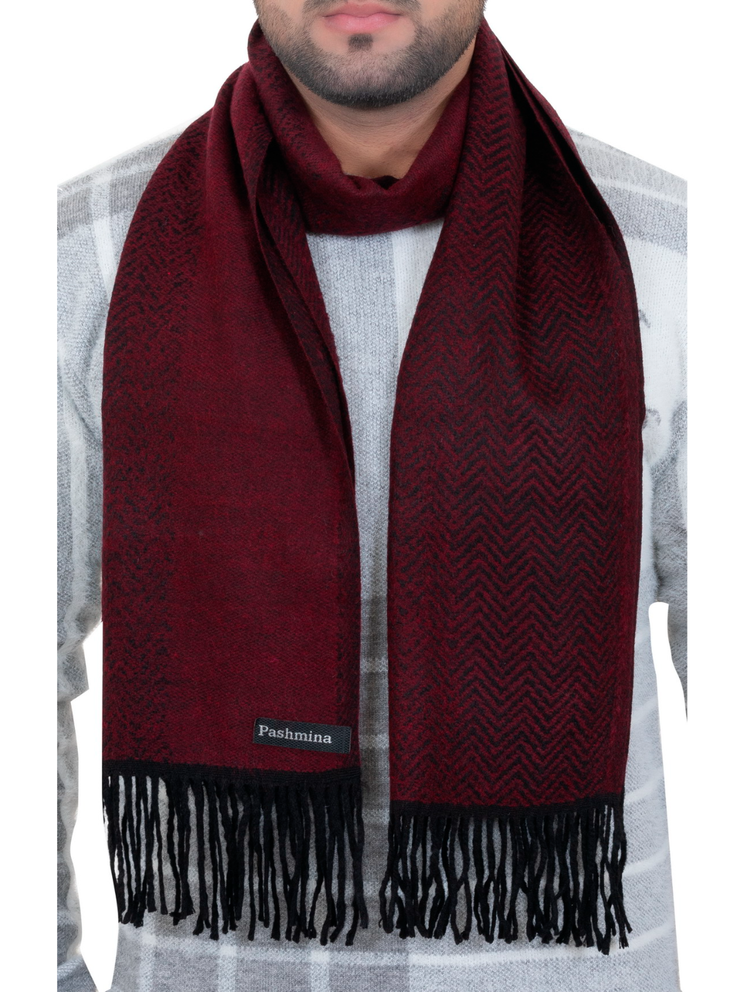 Woolen plain Muffler- Maroon | Amoldo