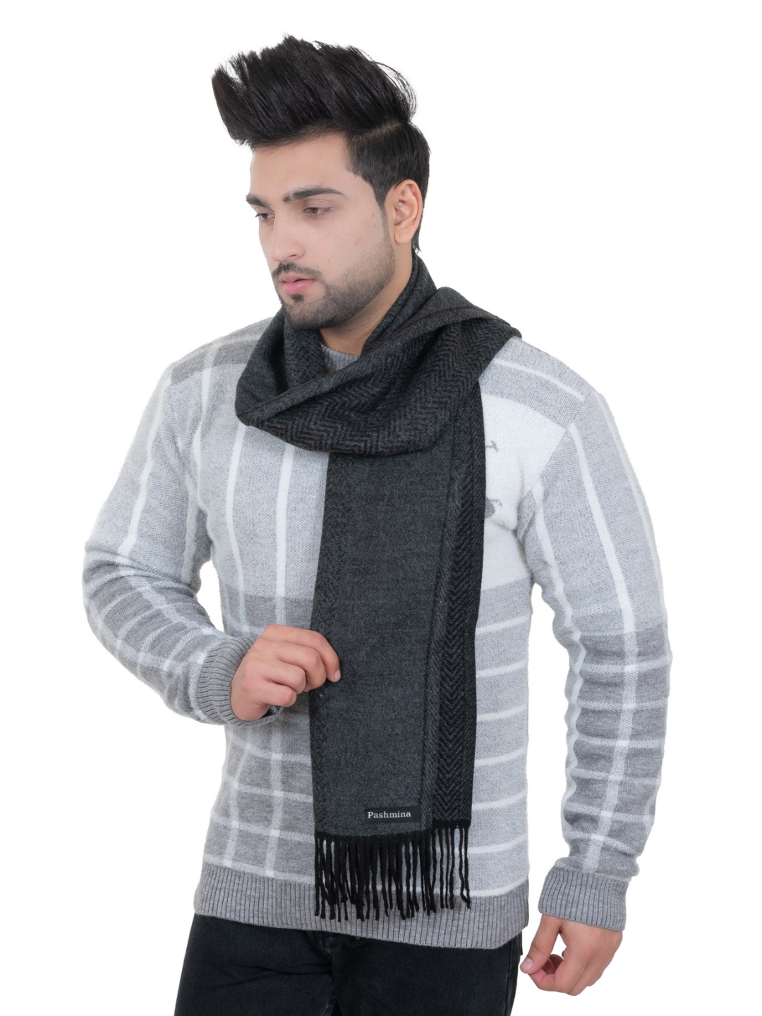 Woolen plain Muffler- Black | Amoldo