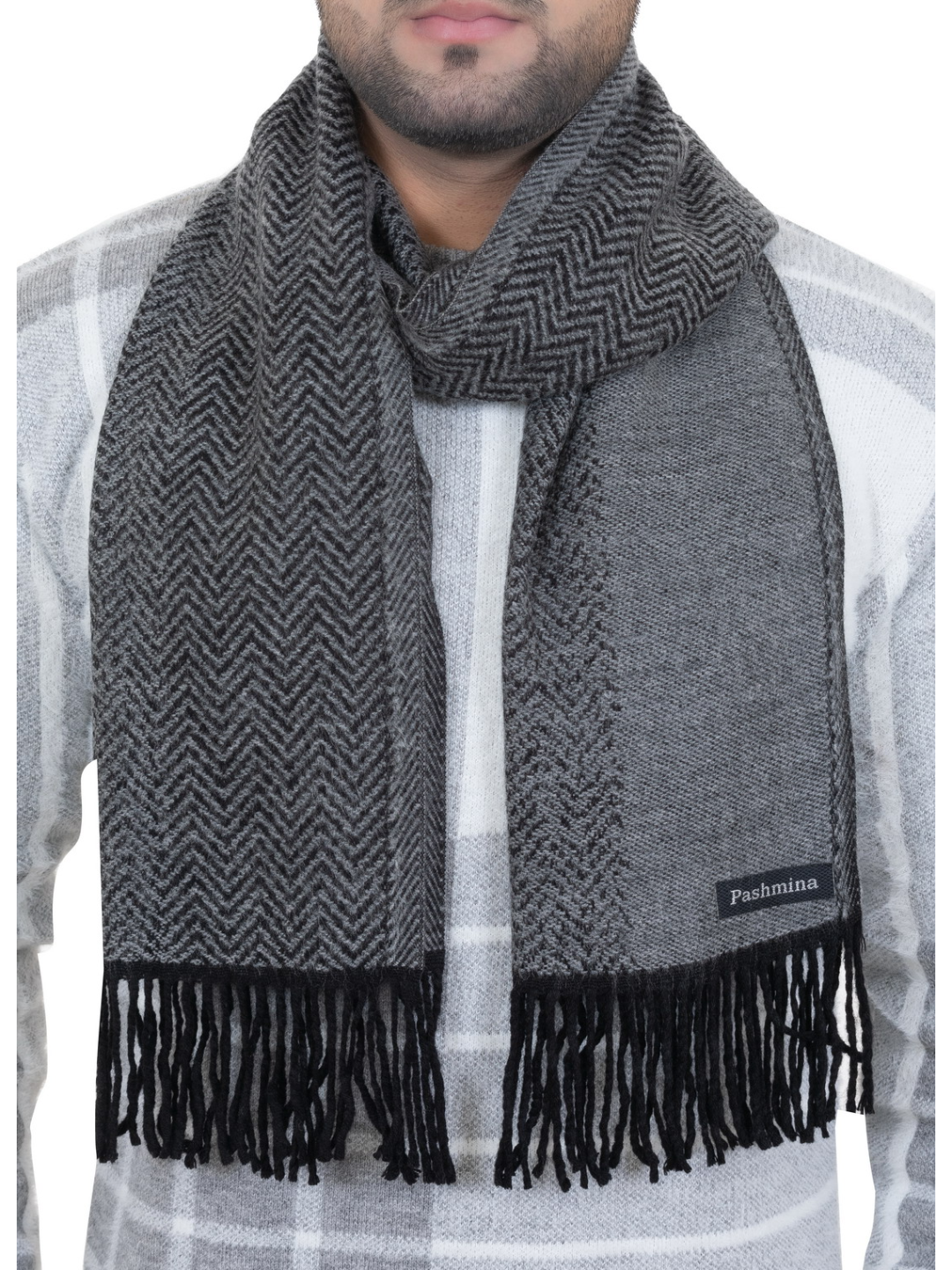 Woolen plain Muffler- Dark Grey | Amoldo