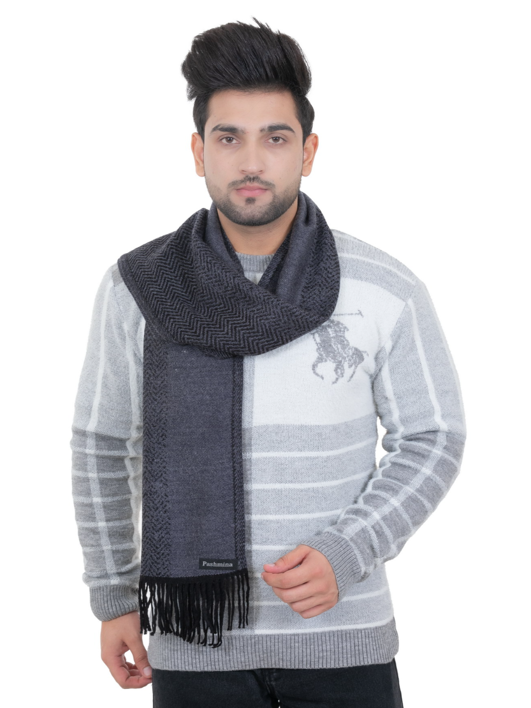 Woolen plain Muffler- Navy | Amoldo