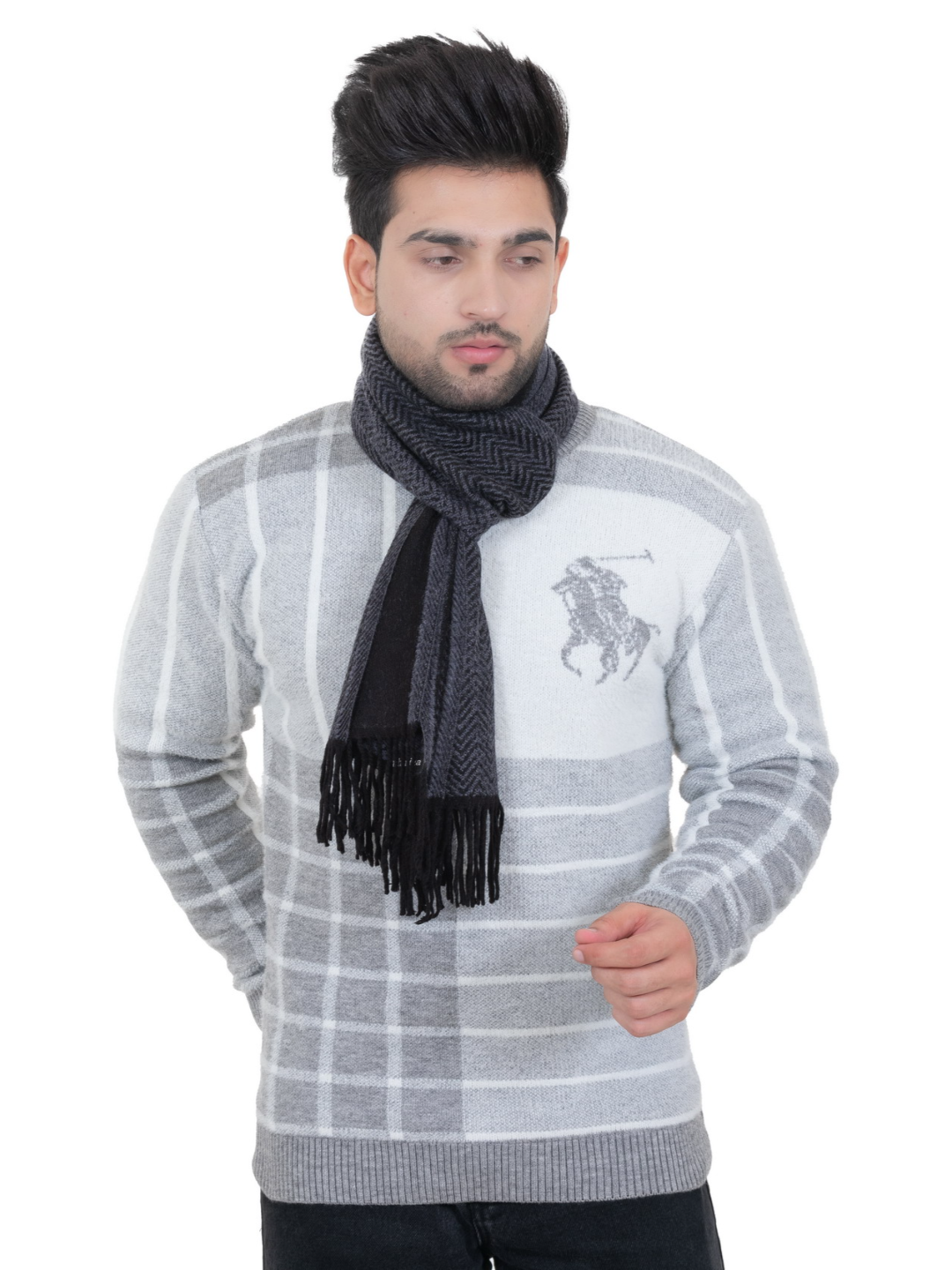 Woolen plain Muffler- Navy | Amoldo