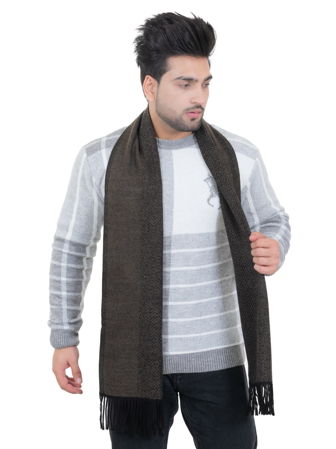 Woolen plain Muffler- Brown | Amoldo