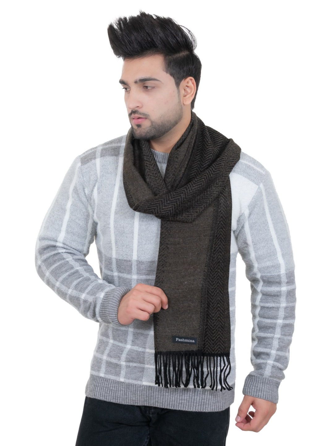 Woolen plain Muffler- Brown | Amoldo