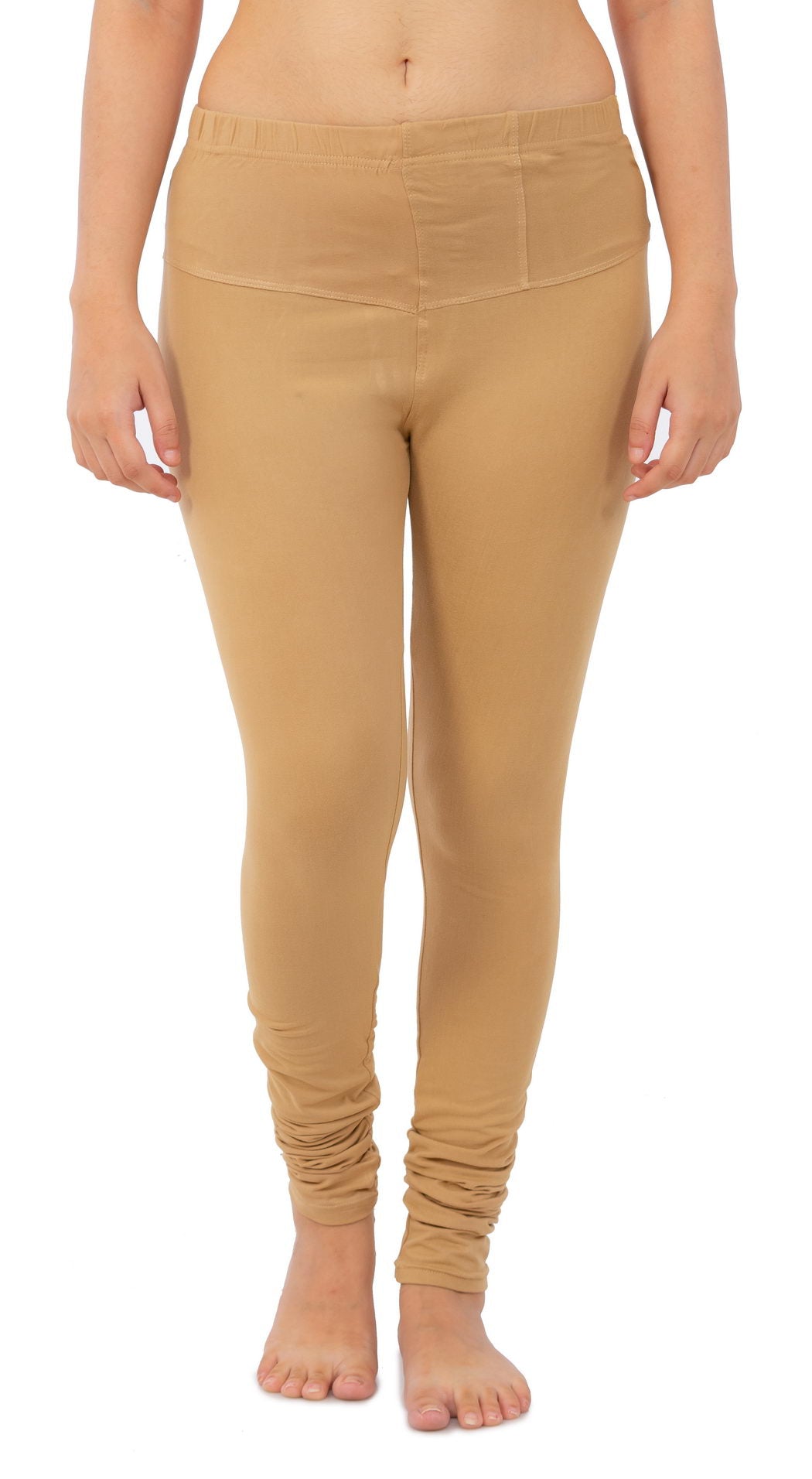 Women's Plain Leggings - Beige | AMOLDO