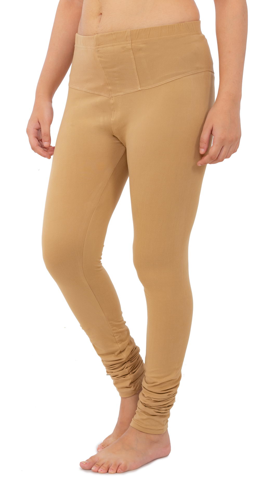 Women's Plain Leggings - Beige | AMOLDO