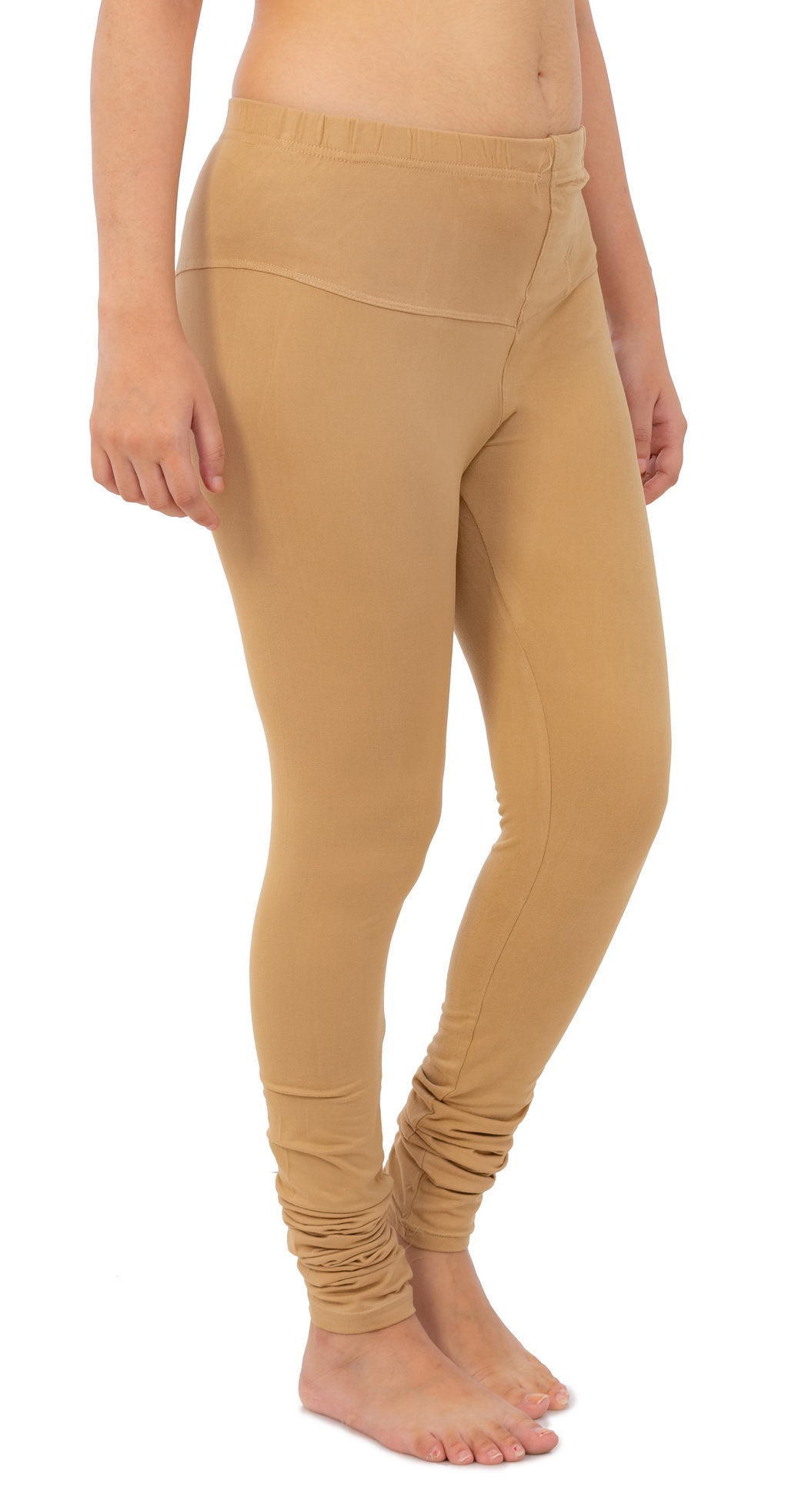 Women's Plain Leggings - Beige | AMOLDO