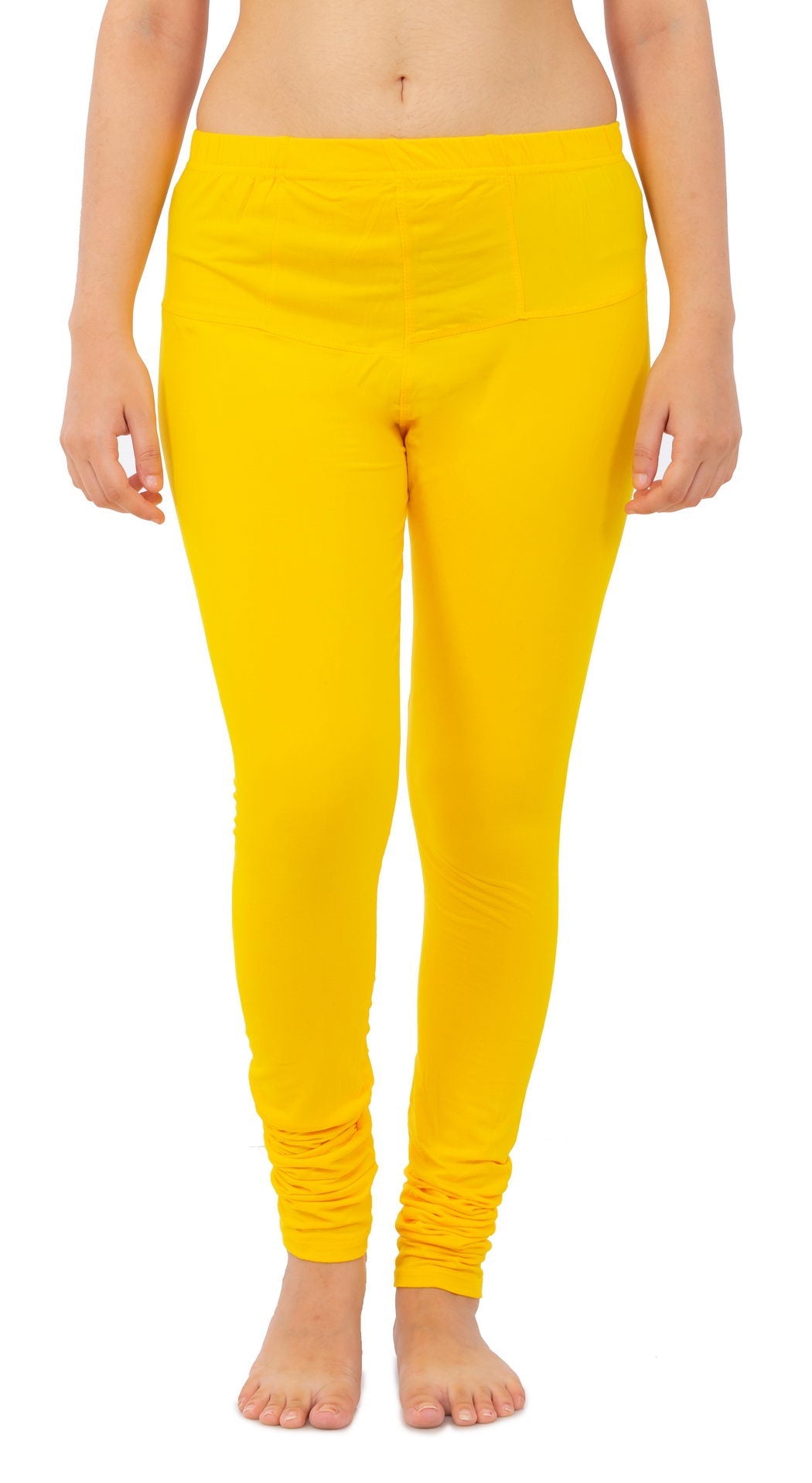 Women's Plain Leggings - Yellow | AMOLDO