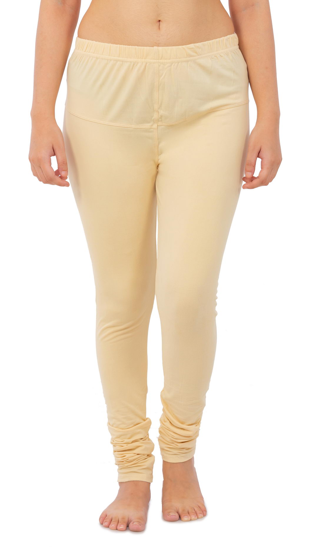 Women's Plain Leggings - Cream | AMOLDO