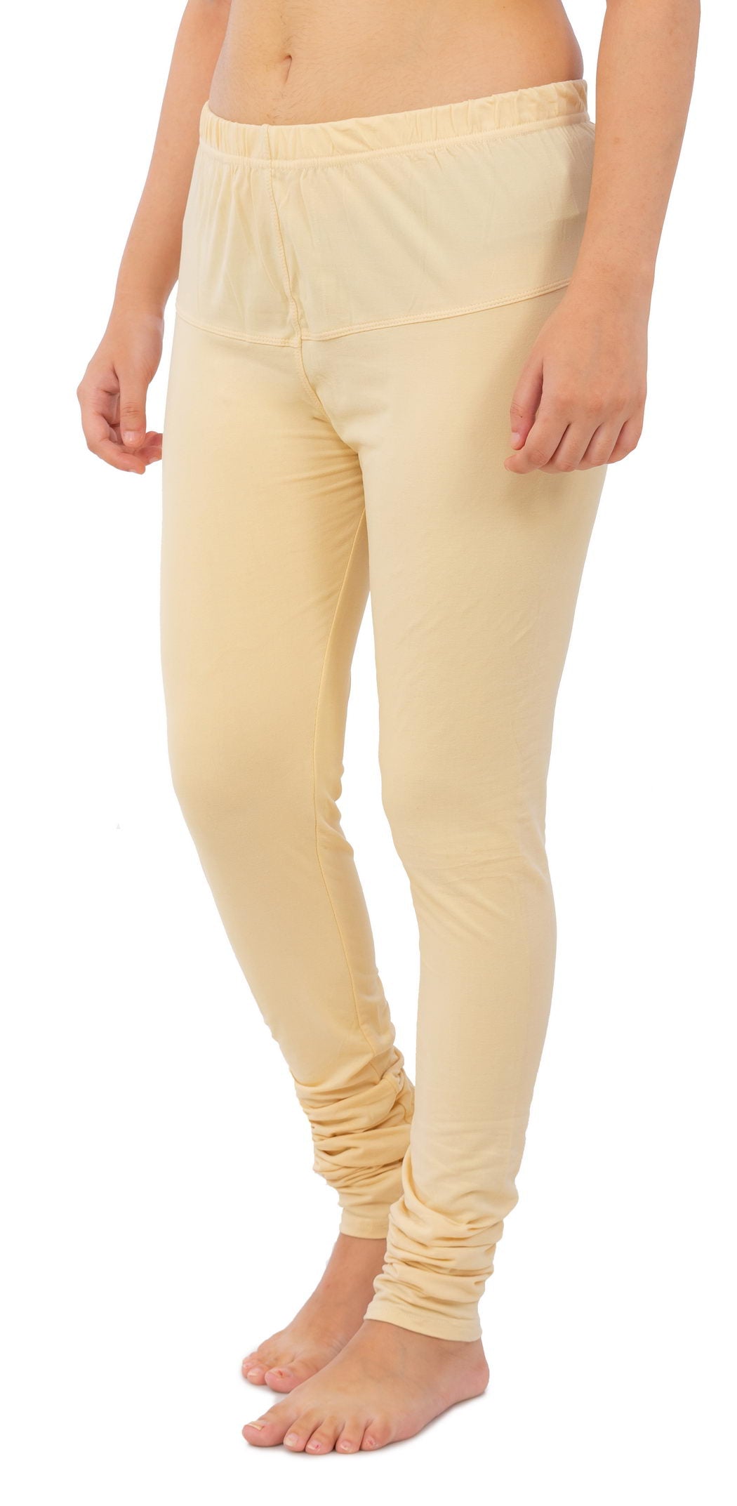 Women's Plain Leggings - Cream | AMOLDO