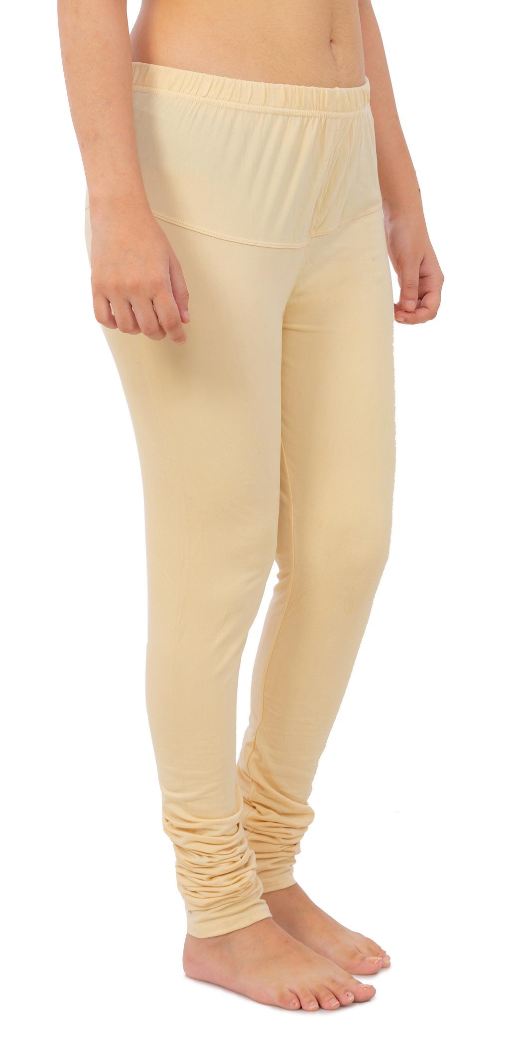 Women's Plain Leggings - Cream | AMOLDO