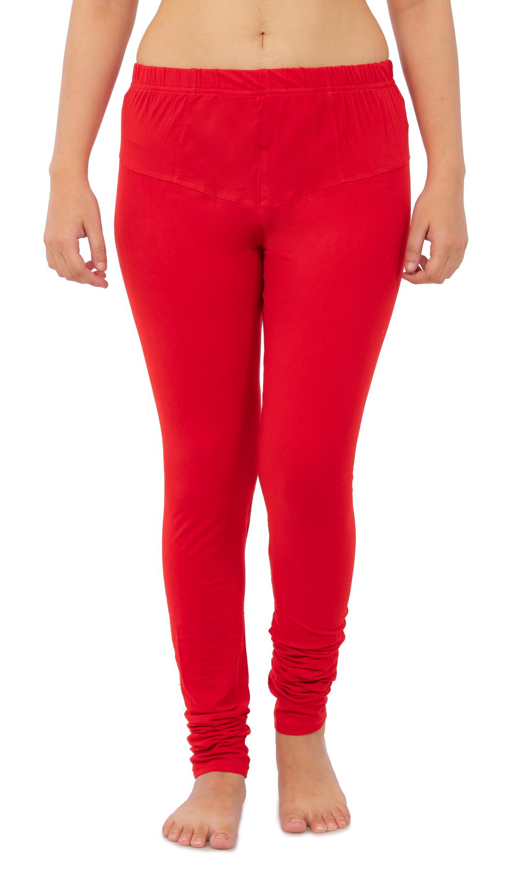 Women's Plain Leggings - Red | AMOLDO