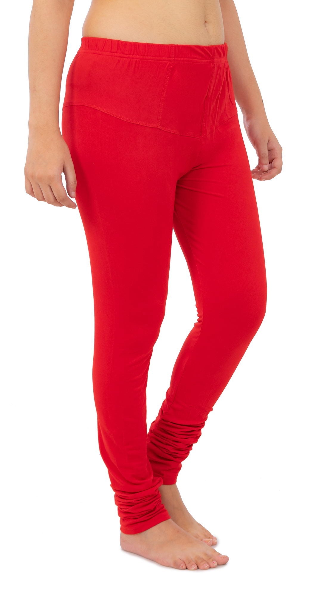 Women's Plain Leggings - Red | AMOLDO