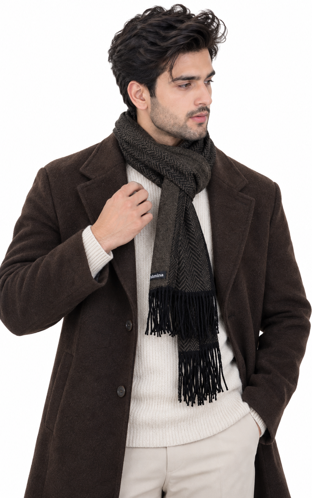 Woolen plain Muffler- Brown | Amoldo