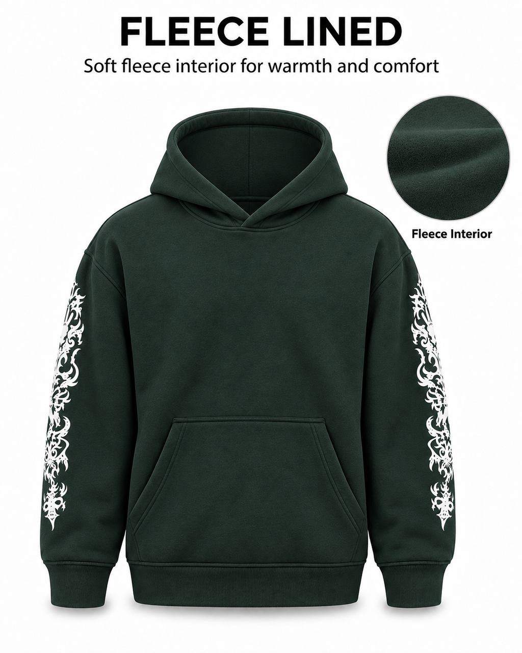 Women's Oversized Hoodie with Graphic Print | 400+GSM | Dark Green