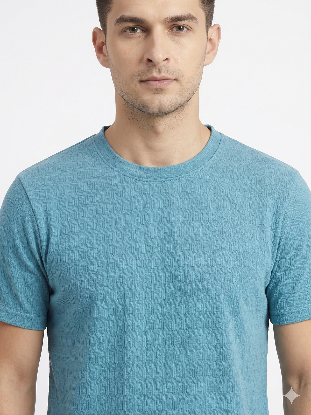 Men's Textured Co-ord Set - Blue
