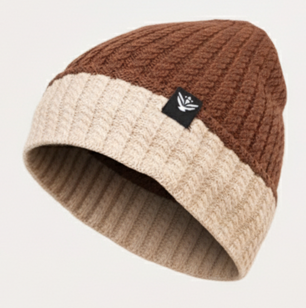 Unisex Woolen Winter Cap | Warm Knit Beanie - Brown
