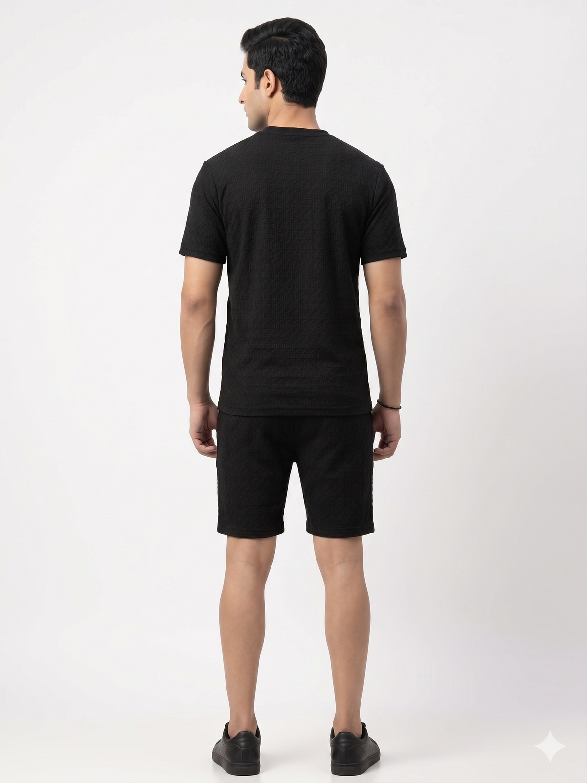 Men's Textured Co-ord Set - Black