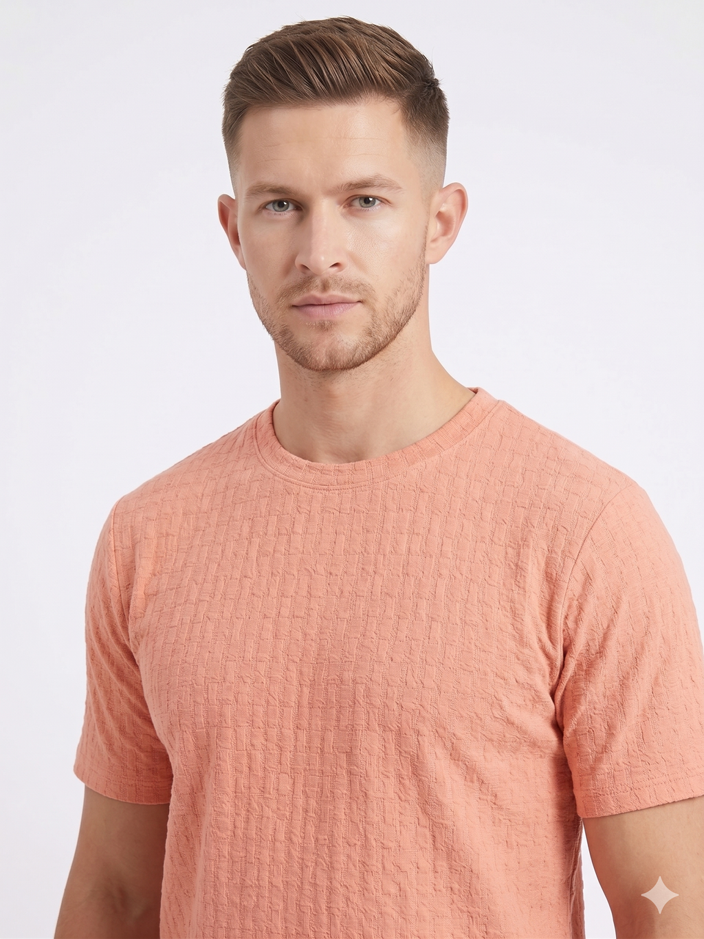 Men's Textured Co-ord Set - Pink