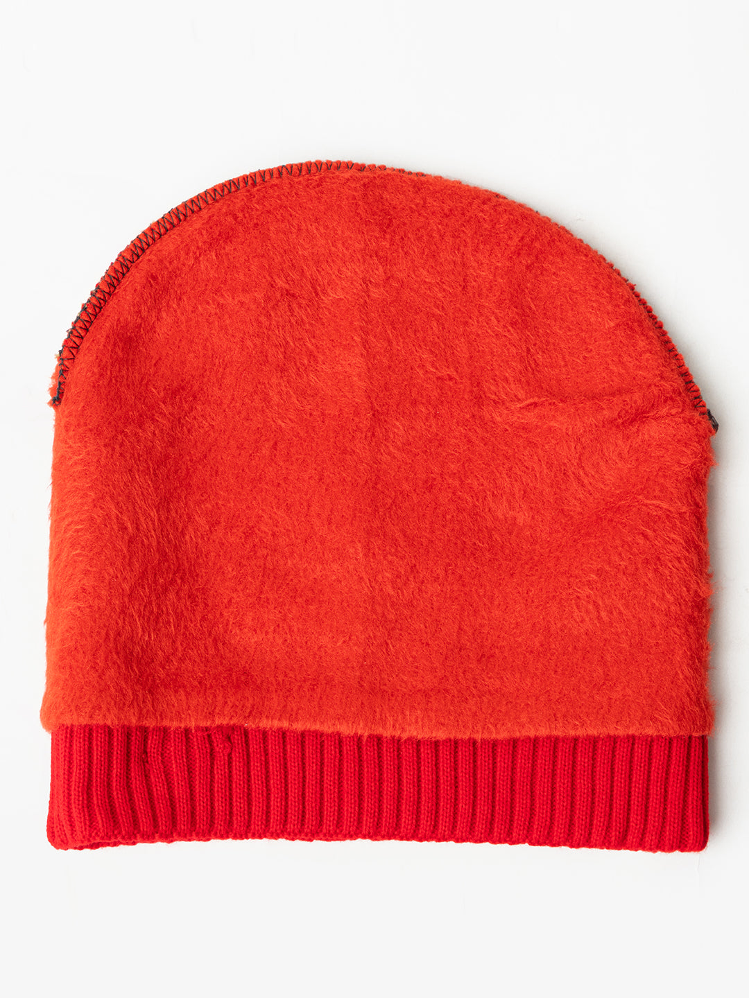 Unisex Winter Woolen Zig-zag Beanie cap- Red