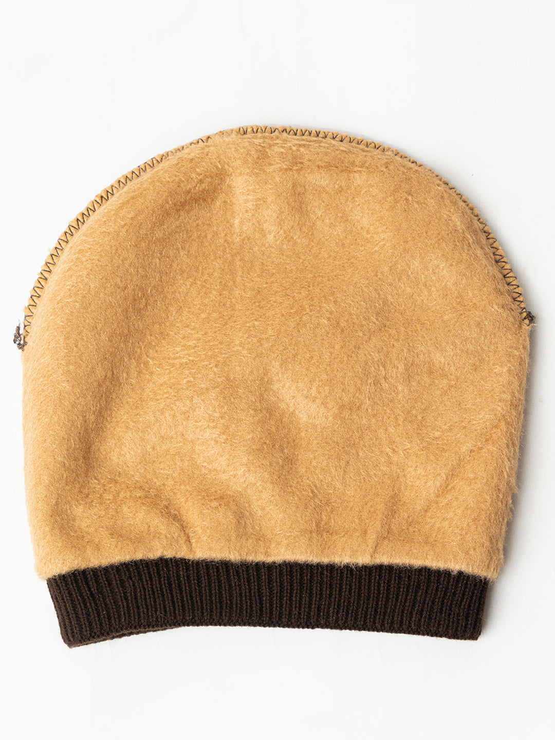 Unisex Woolen Fur Lining Beanie Cap- Beige | Amoldo