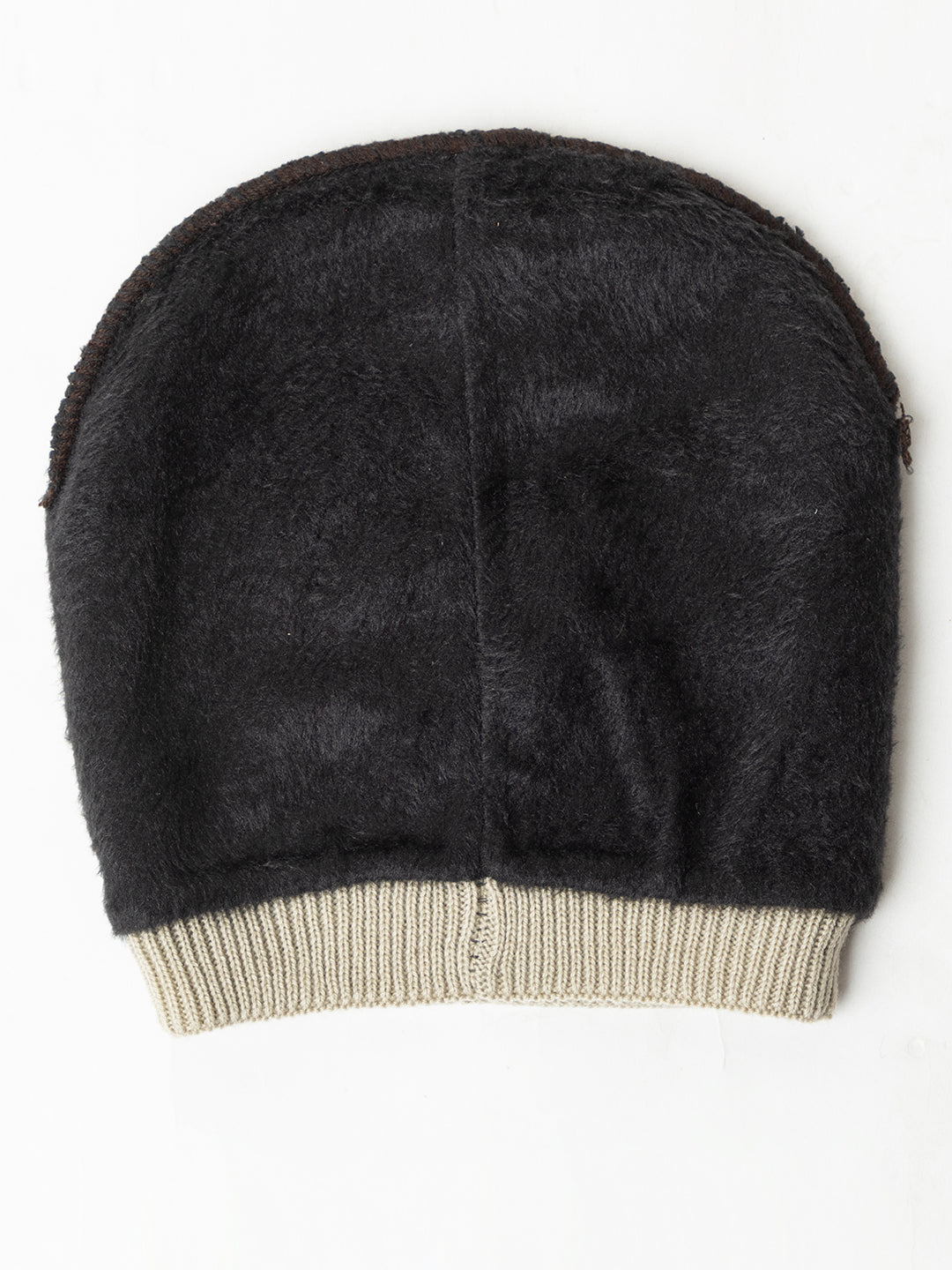 Unisex Woolen Fur Lining Beanie Cap- Black | Amoldo