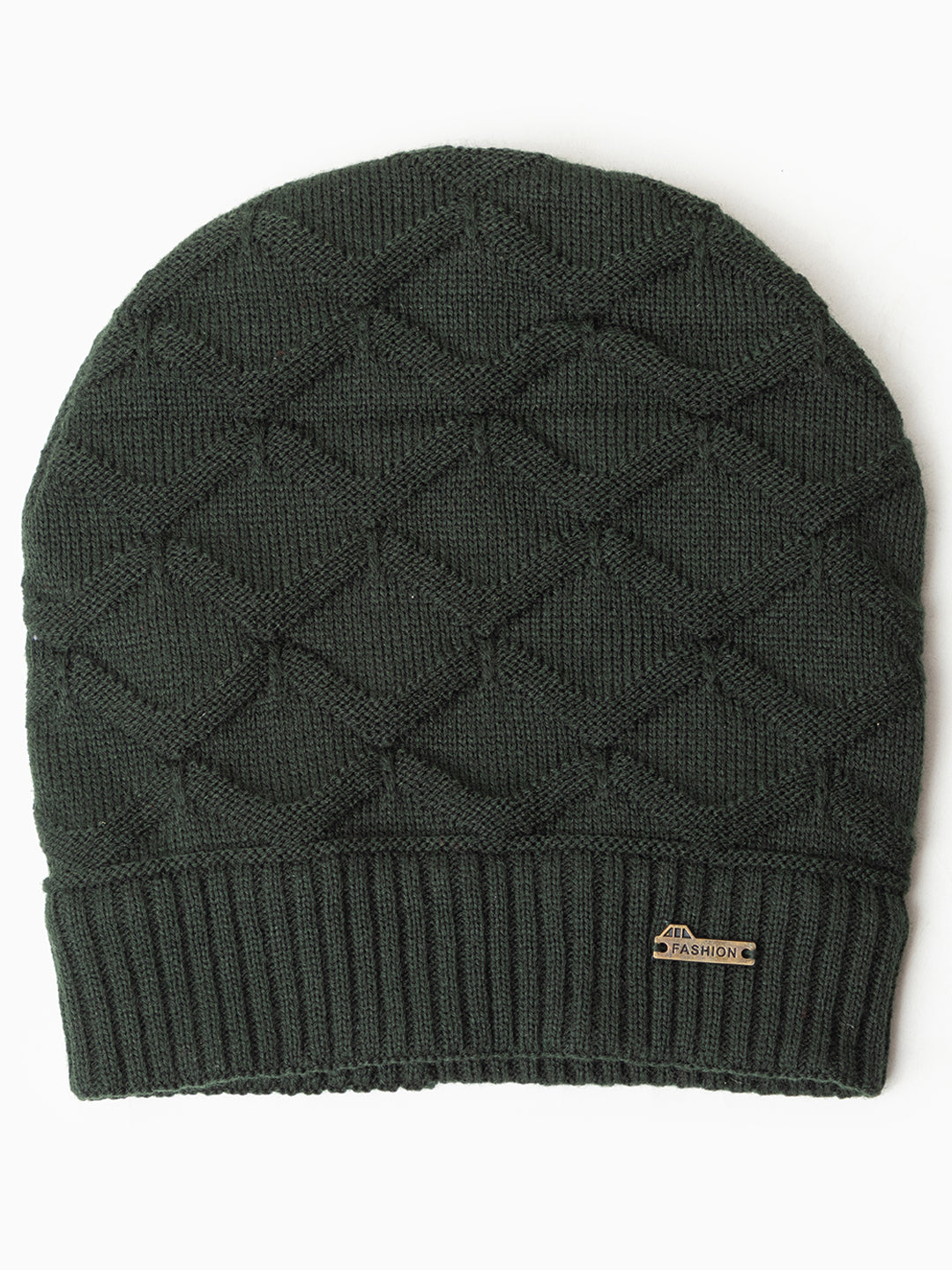 Amoldo unisex Soft and Warm Beige Winter Woolen Skull Olive cap with Fur Lining (Box Design)