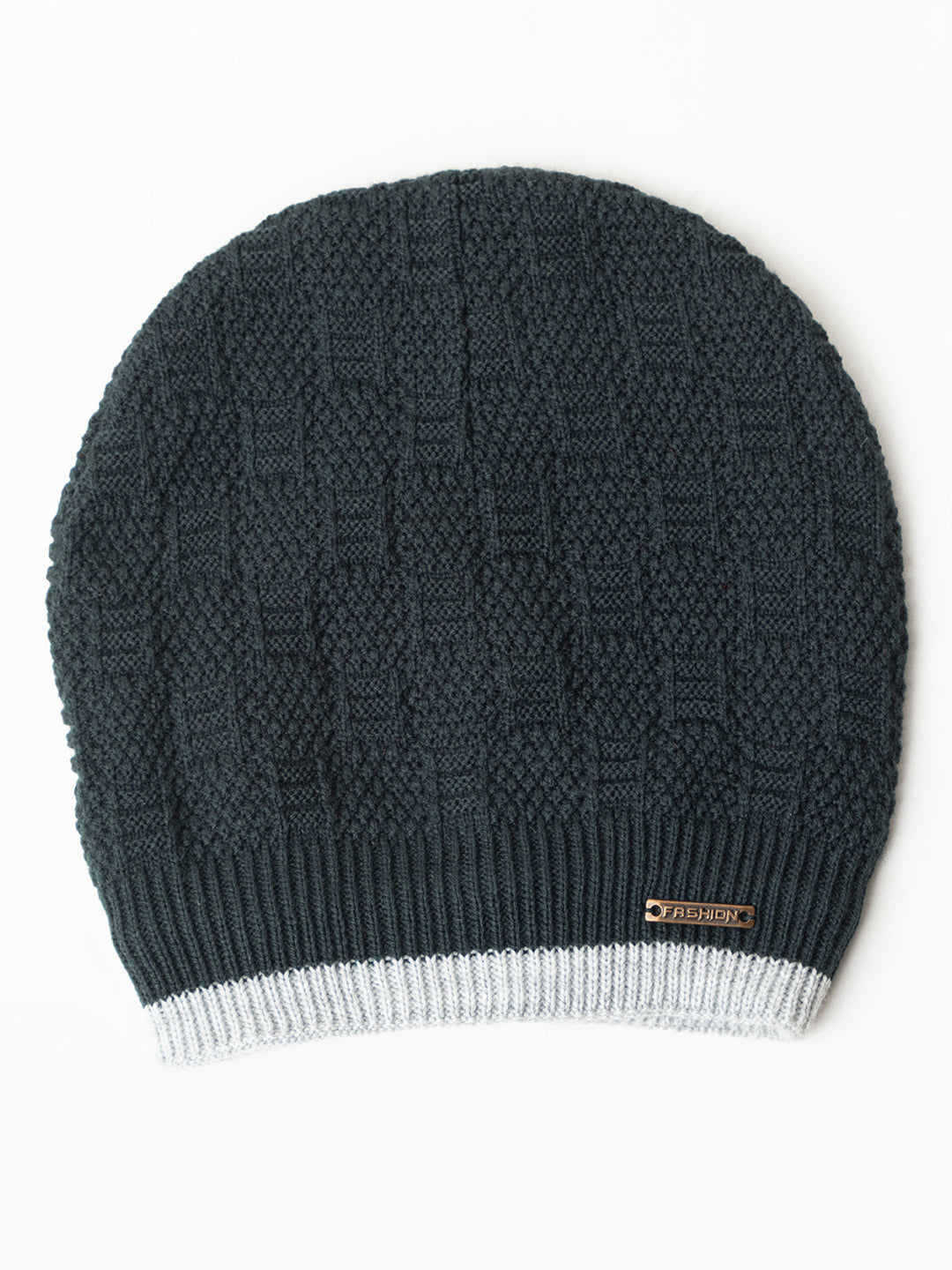 Unisex Woolen Fur Lining Beanie Cap- Navy | Amoldo