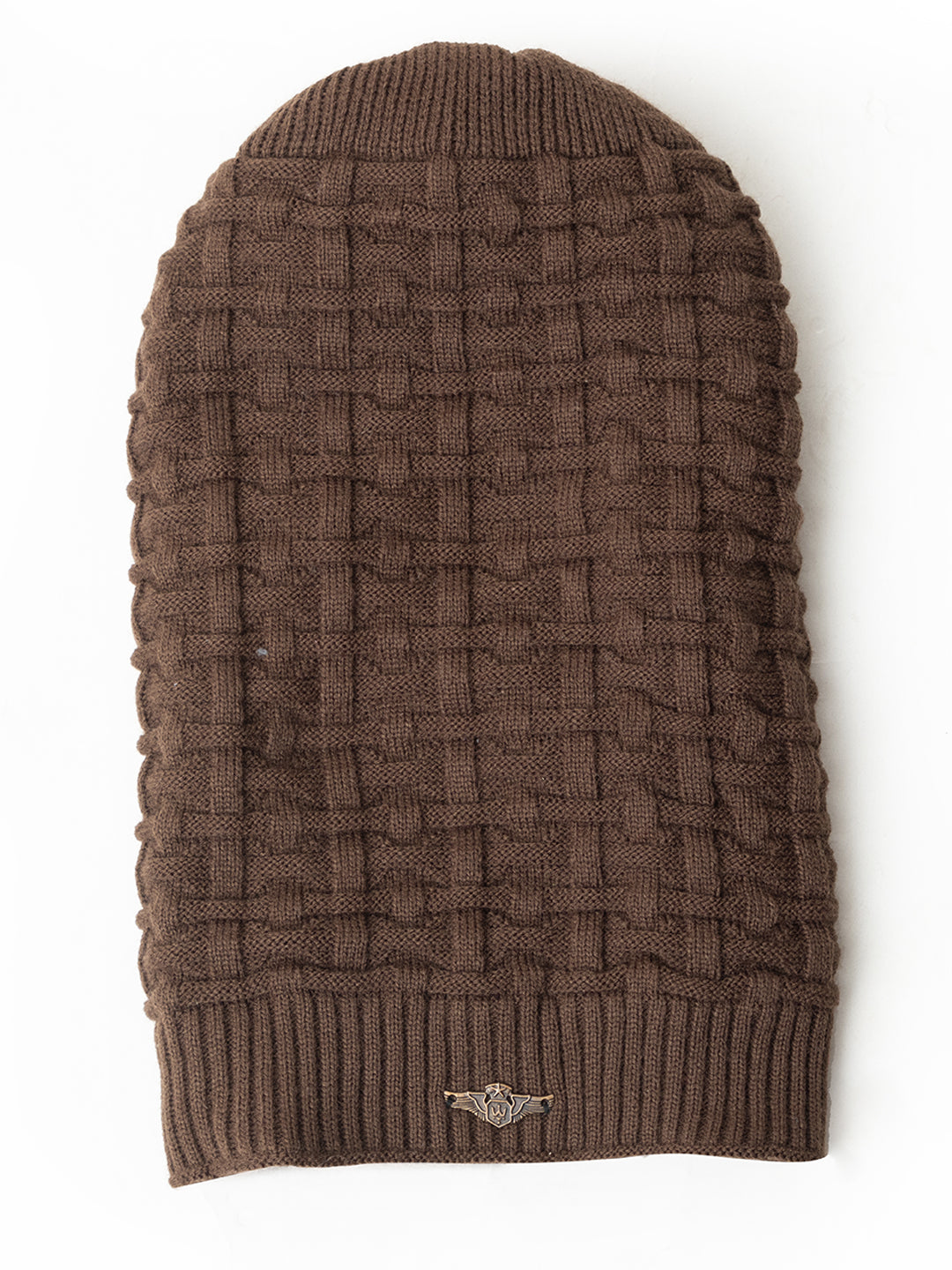 Amoldo unisex Soft and Warm Brown Winter Woolen Long Beanie cap