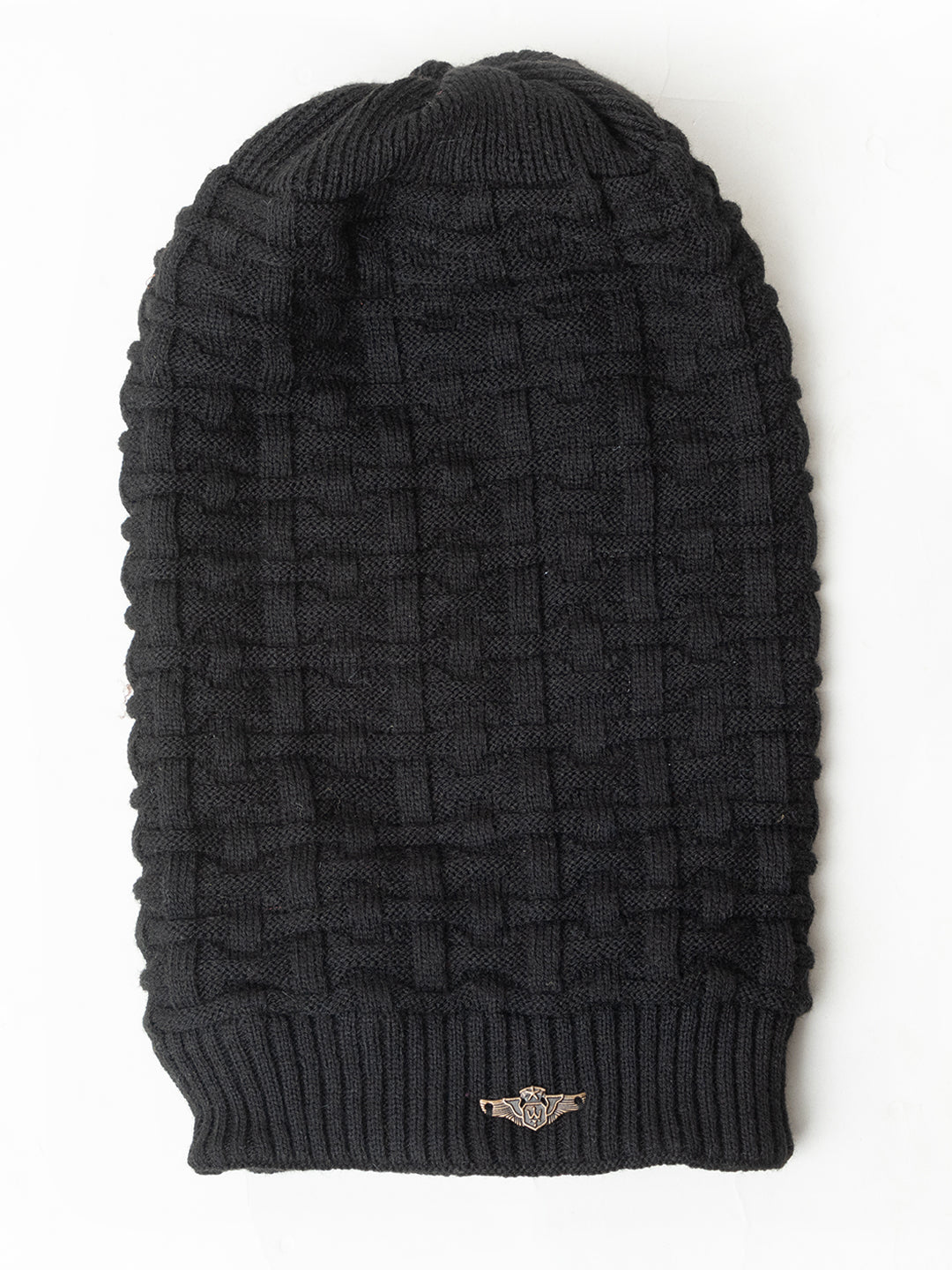 Amoldo unisex Soft and Warm Black Winter Woolen Long Beanie cap