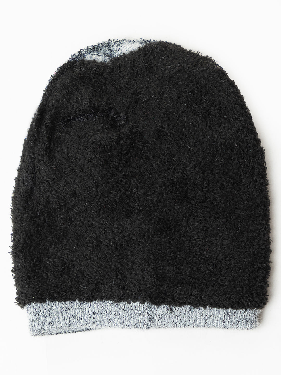 Amoldo unisex Soft and Warm Grey Winter Woolen Skull Beanie cap with Fur Lining (Chess Design)