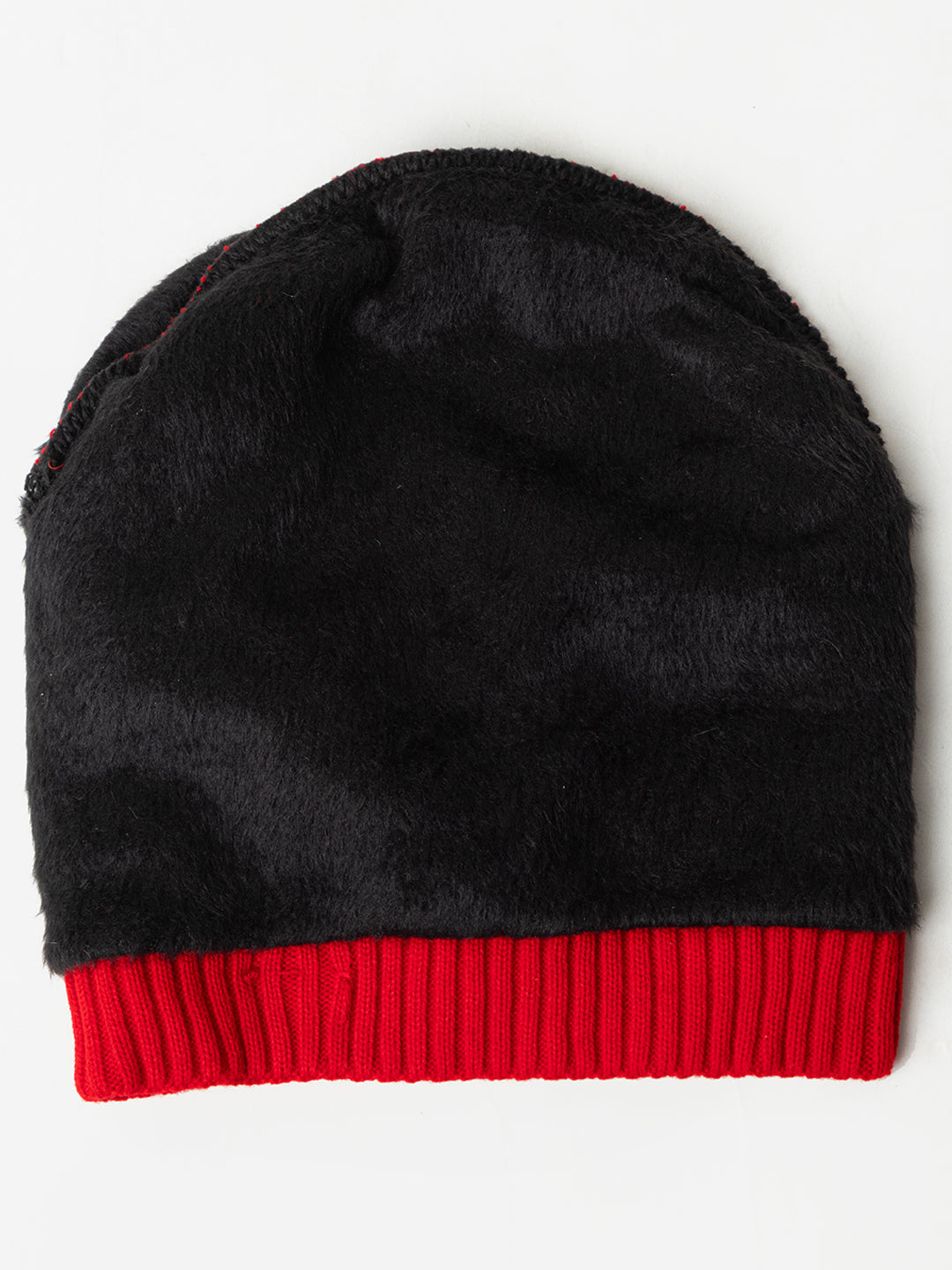 Amoldo unisex Soft and Warm Red Winter Woolen Skull Beanie cap with Fur Lining (Box Design)