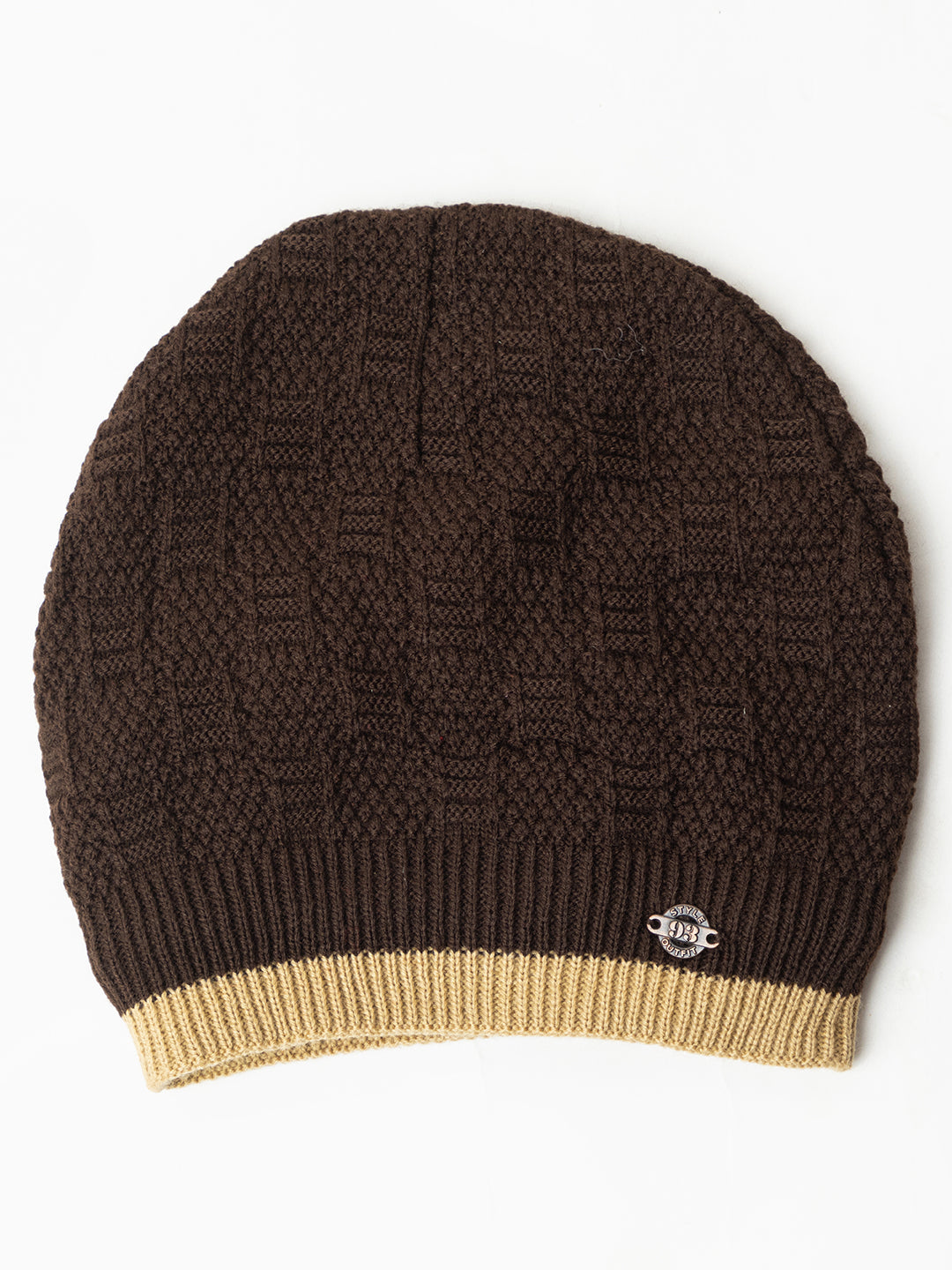 Unisex Woolen Fur Lining Beanie Cap- Brown | Amoldo