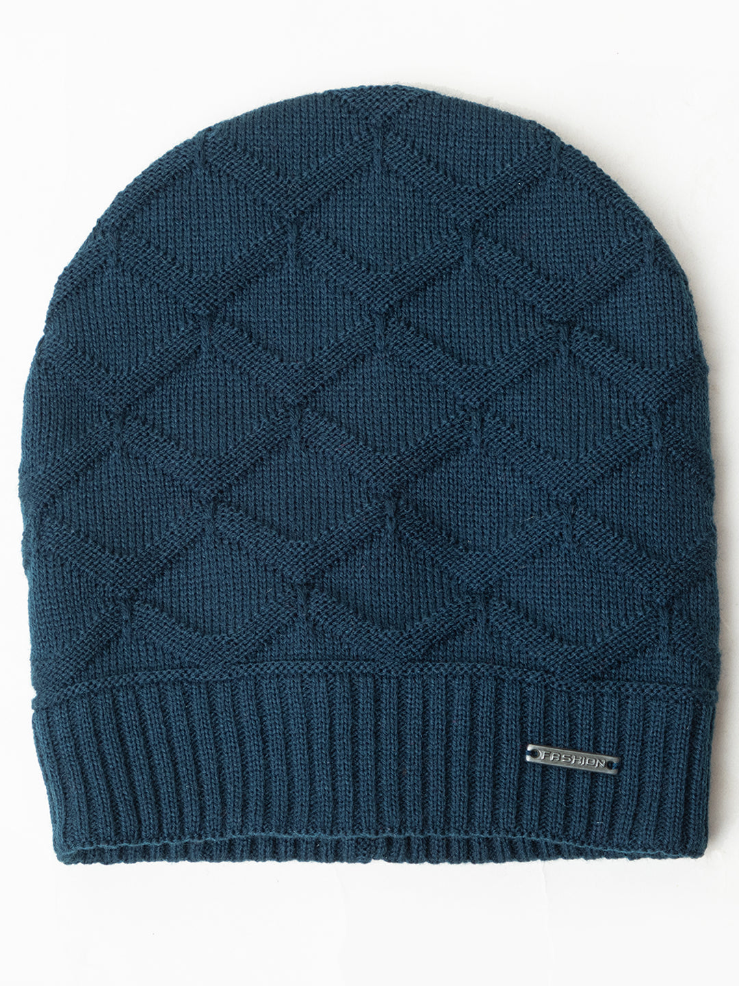 Amoldo unisex Soft and Warm Blue Winter Woolen Skull Beanie cap with Fur Lining (Box Design)