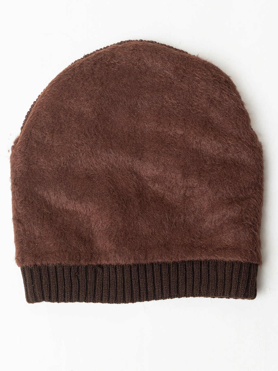 Amoldo unisex Soft and Warm Brown Winter Woolen Skull Beanie cap with Fur Lining (Box Design)