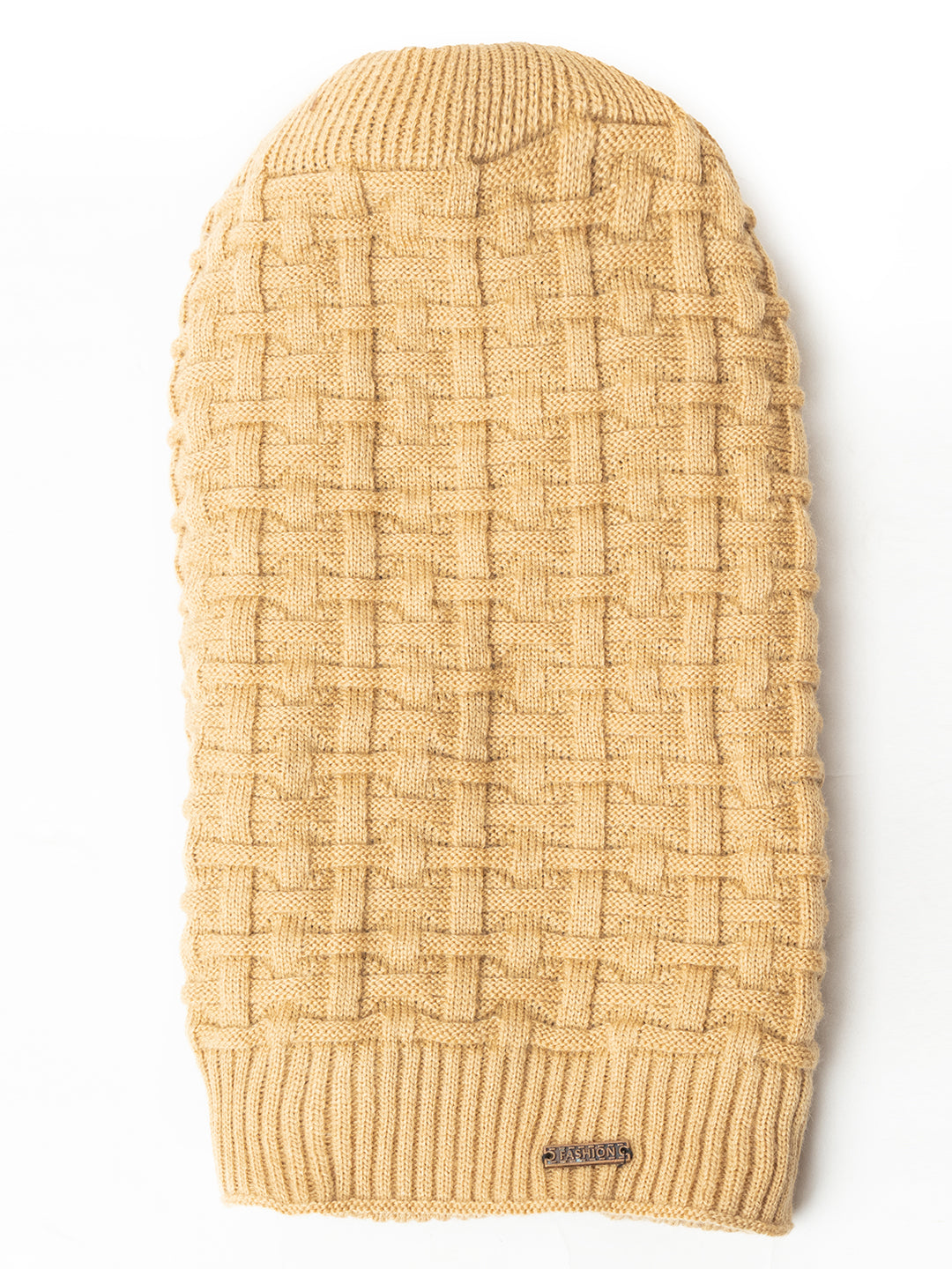 Amoldo unisex Soft and Warm Cream Winter Woolen Long Beanie cap