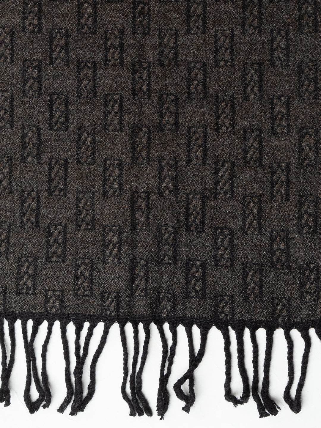 Woolen Rectangle Design Muffler- Brown | Amoldo