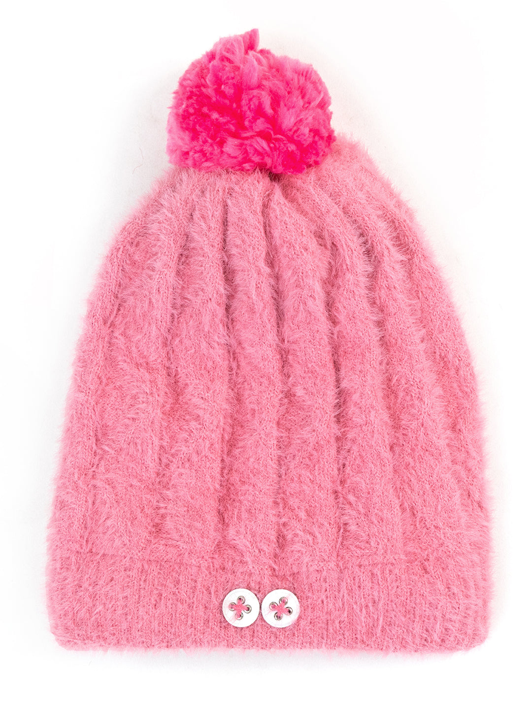 Woolen Pocket Muffler Cap for Women- Pink | AMOLDO