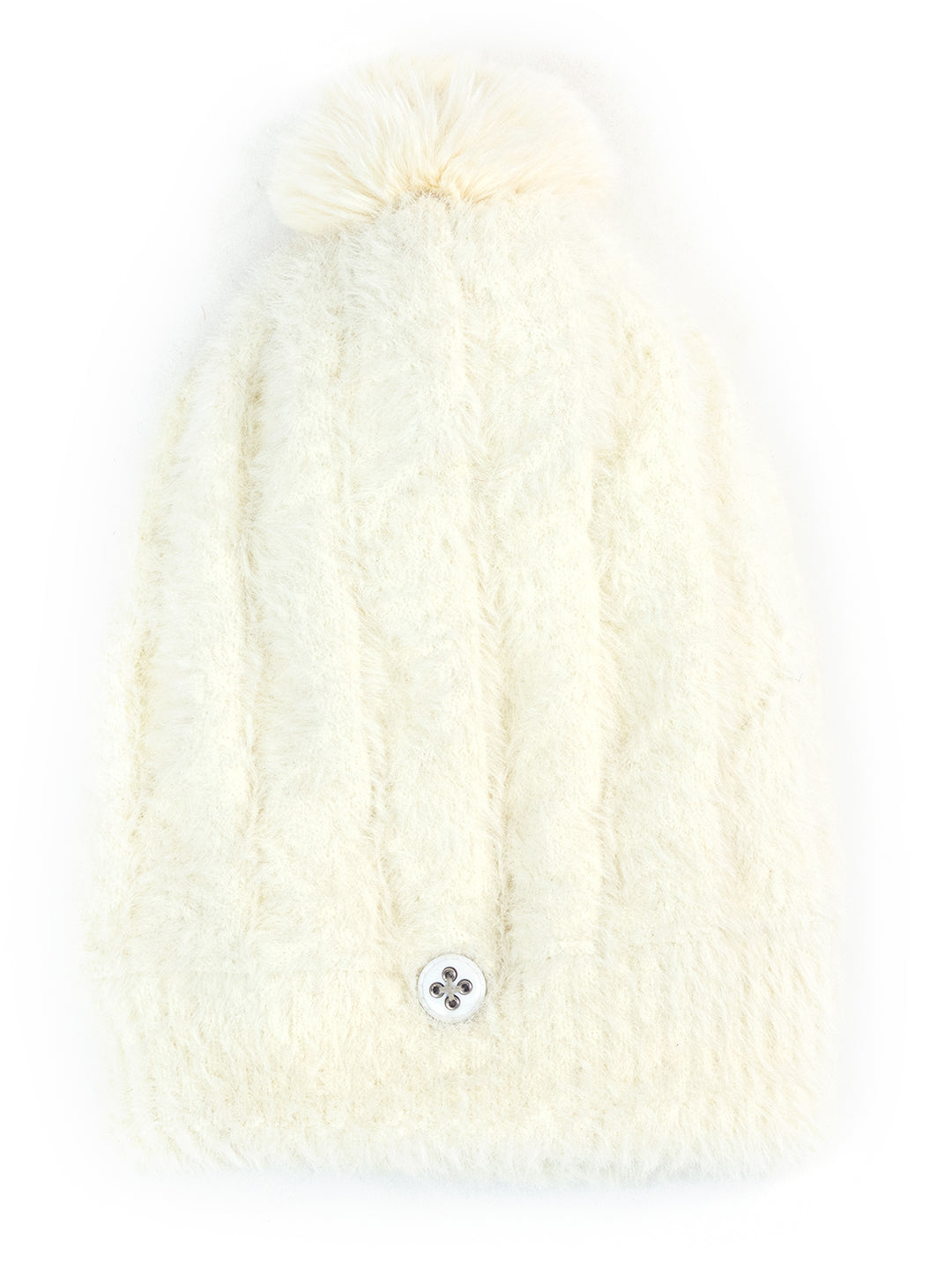 Woolen Pocket Muffler Cap for Women- Cream | AMOLDO