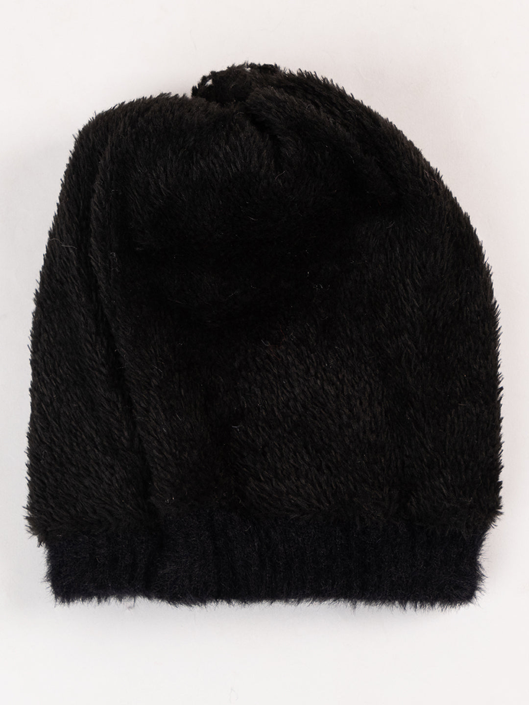 Woolen Pocket Muffler Cap for Women- Black | AMOLDO