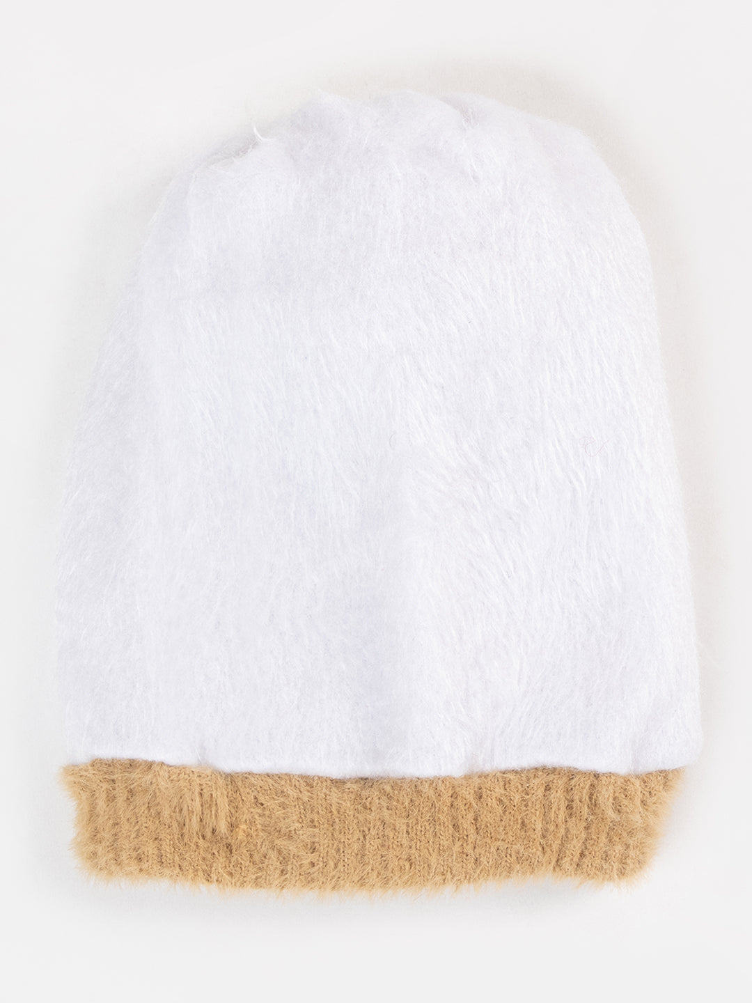 Woolen Pocket Muffler Cap for Women- Beige | AMOLDO