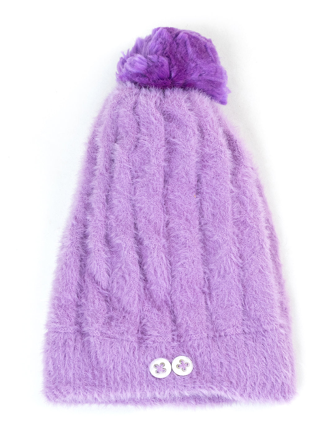 Woolen Pocket Muffler Cap for Women- Purple | AMOLDO