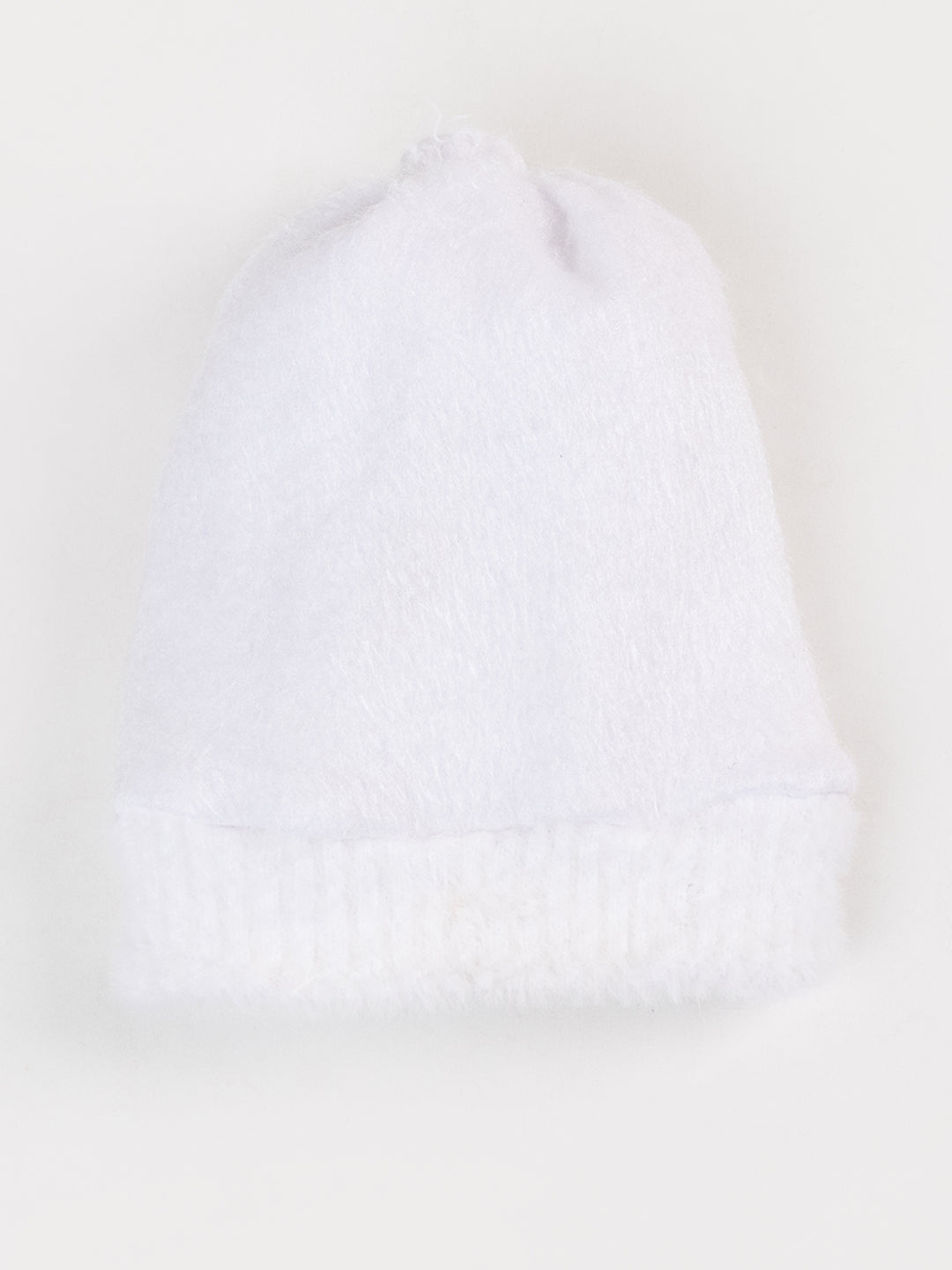 Woolen Pocket Muffler Cap for Women- White | AMOLDO