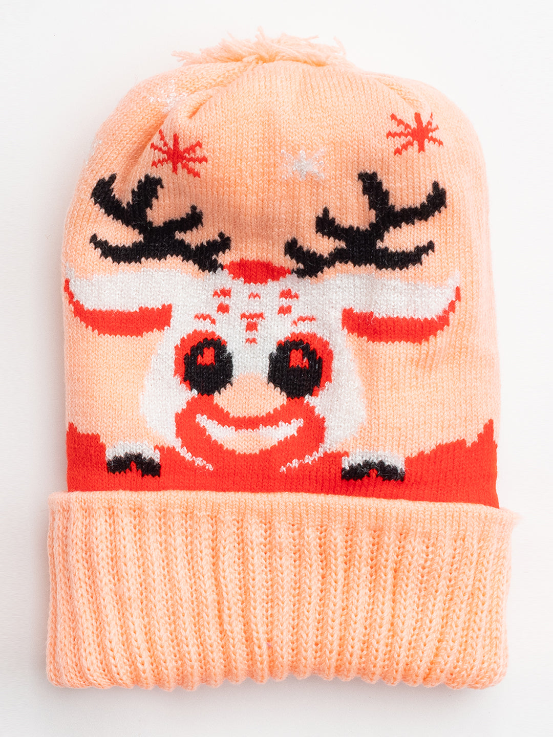Woolen Kid's Beanie cap- Pink |Amoldo