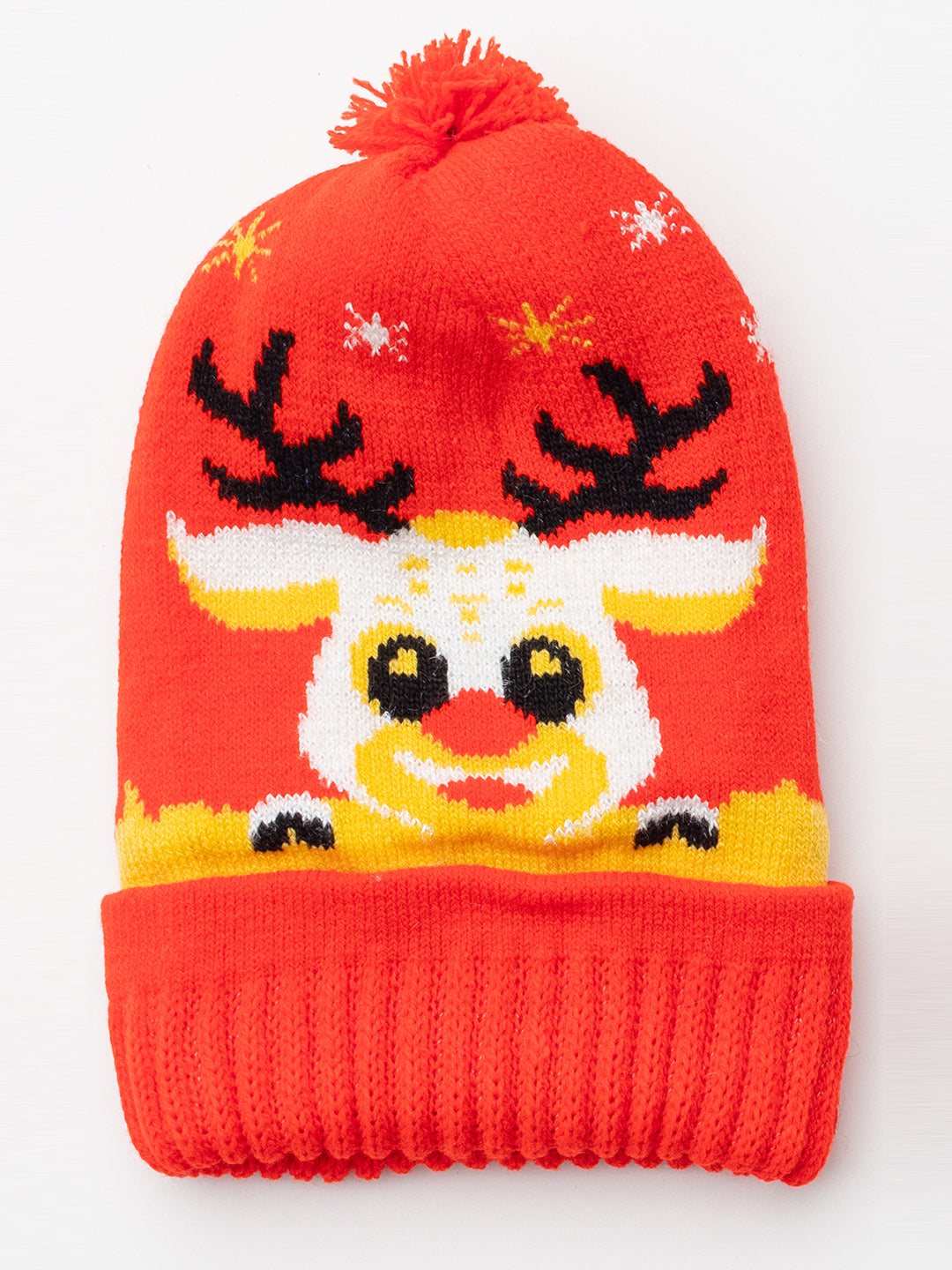 Woolen Kid's Beanie cap- Red |Amoldo
