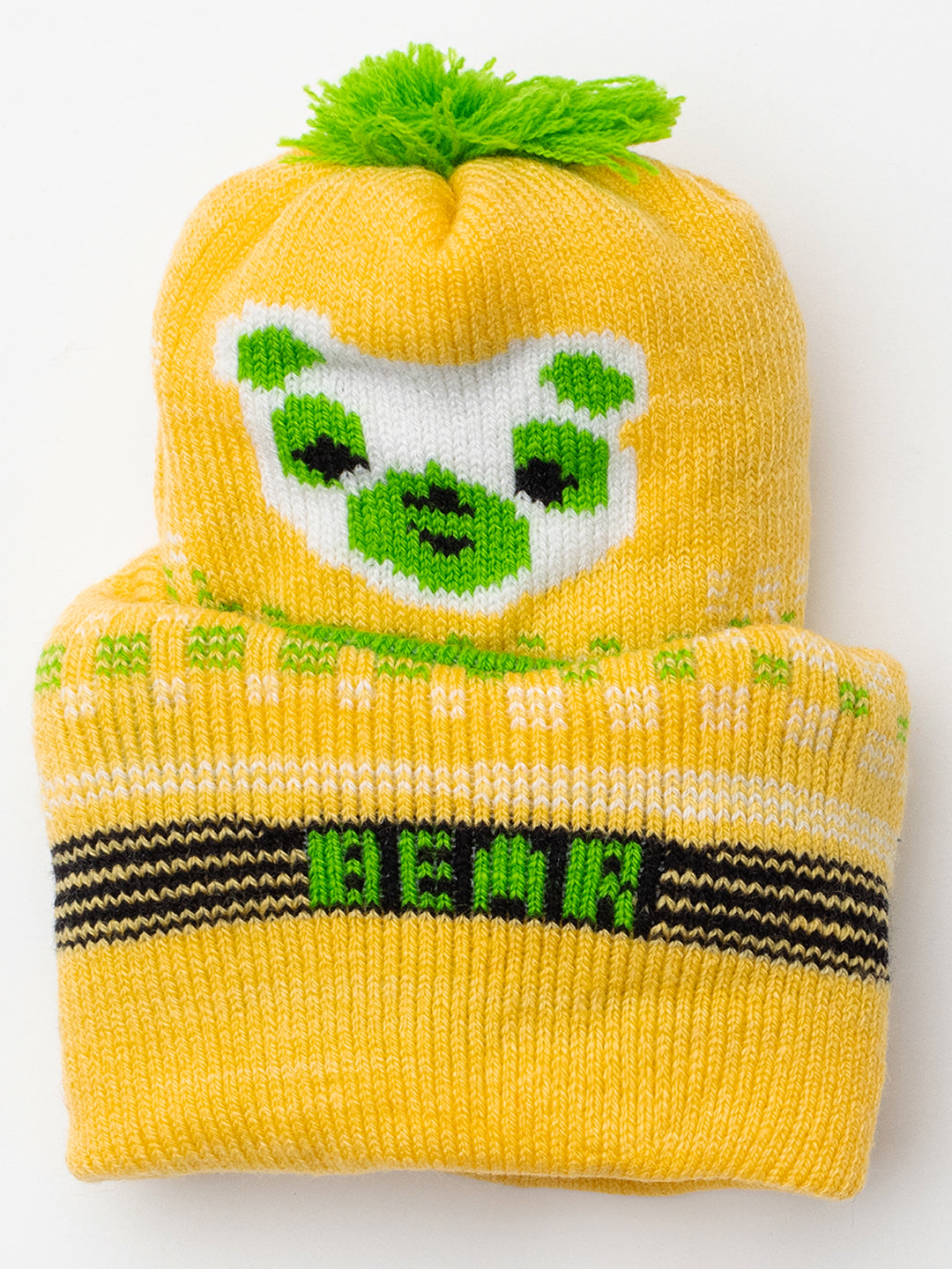 Woolen Kid's Monkey cap- Yellow |Amoldo