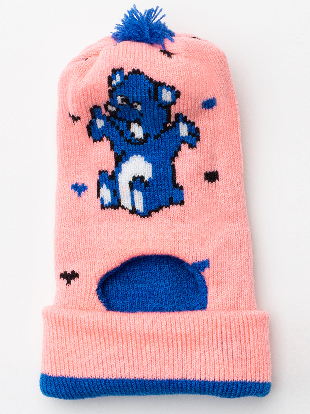 Woolen Kid's Monkey cap- Pink |Amoldo