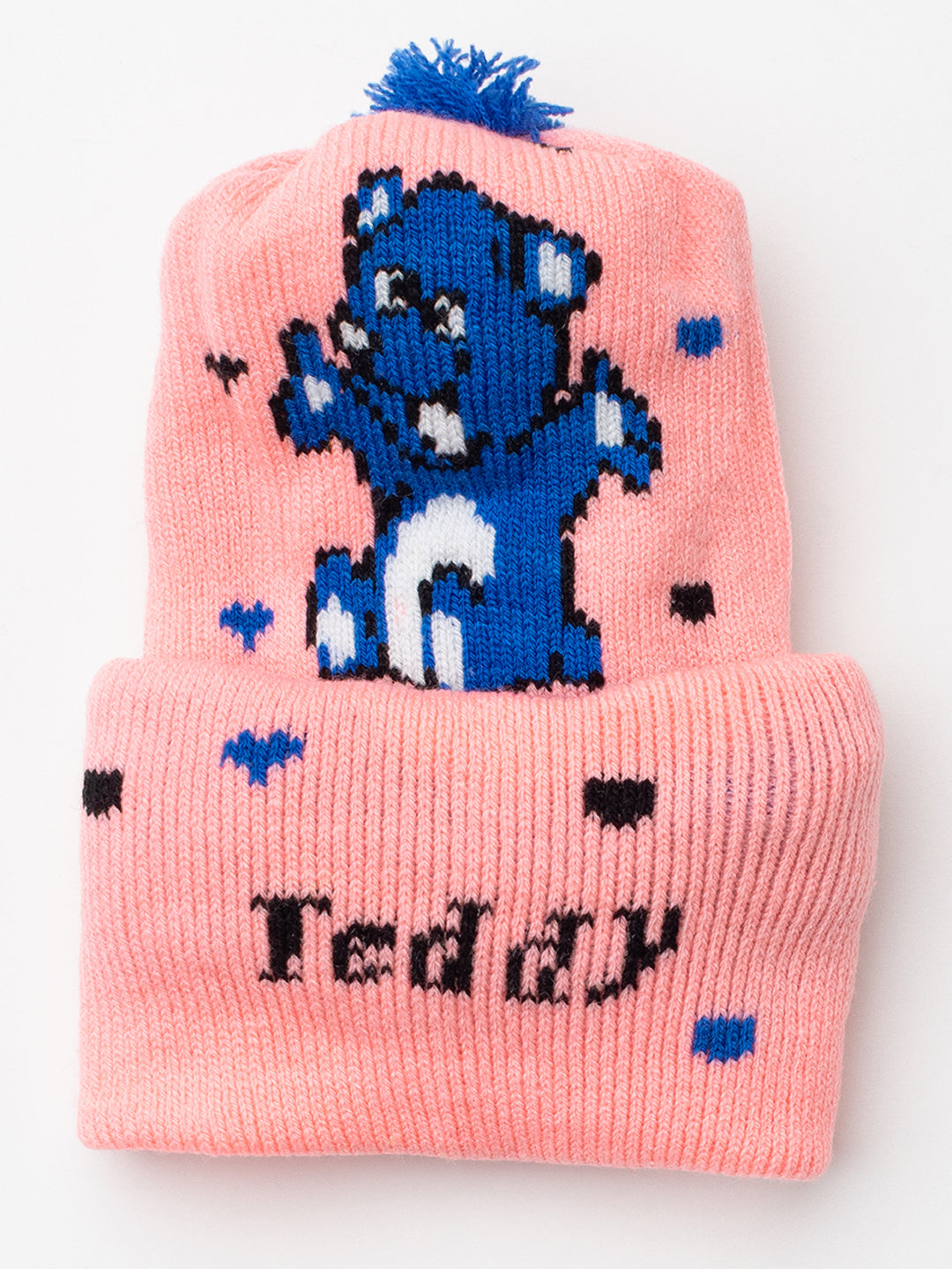 Woolen Kid's Monkey cap- Pink |Amoldo