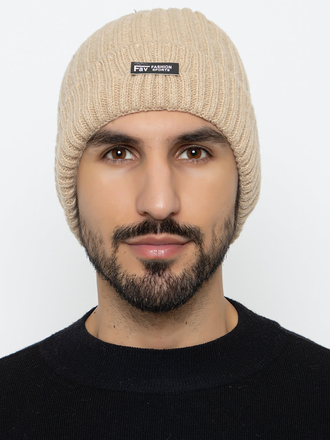 Amoldo unisex Soft and Warm Cream Winter Woolen Skull Beanie cap with Lining